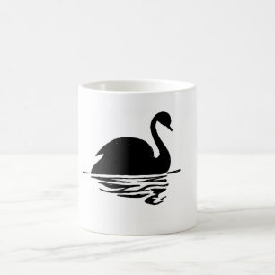 Caneca De Café Silhouette Swan Preto