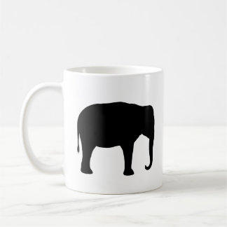 Caneca De Café Silhouettes de Elefante Asiático | Animais Selvage