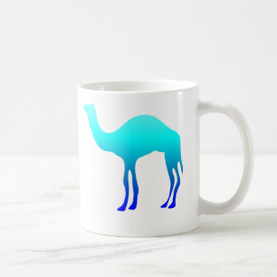 Caneca De Café Silhueta Azul Azul de Ombre Camel