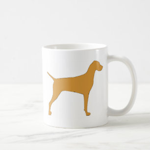 Caneca De Café silhueta cor de vizsla