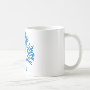 Caneca De Café silhueta coral azul