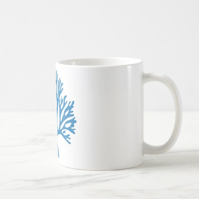 Caneca De Café silhueta coral azul (Direita)
