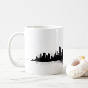 Caneca De Café Silhueta Da Cidade No Estilo Pintura