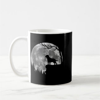 Caneca De Café Silhueta da Lua do Cão Labrador Retriever no Hallo