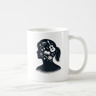 Caneca De Café Silhueta da Mente Criativa | Arte Personalizada 