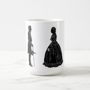 Caneca De Café silhueta de abraham lincoln mary todd lincoln