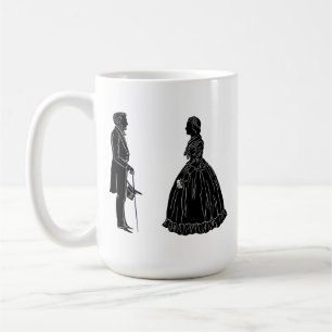 Caneca De Café silhueta de abraham lincoln mary todd lincoln