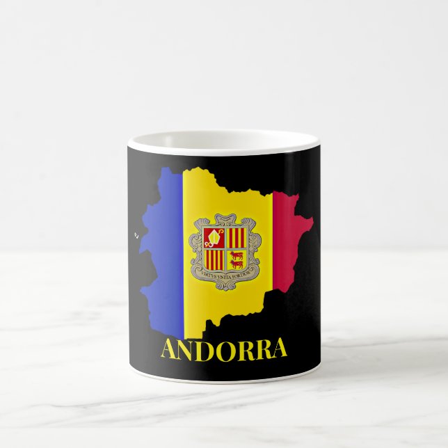 Caneca De Café Silhueta de Andorra, bandeira, (Centro)