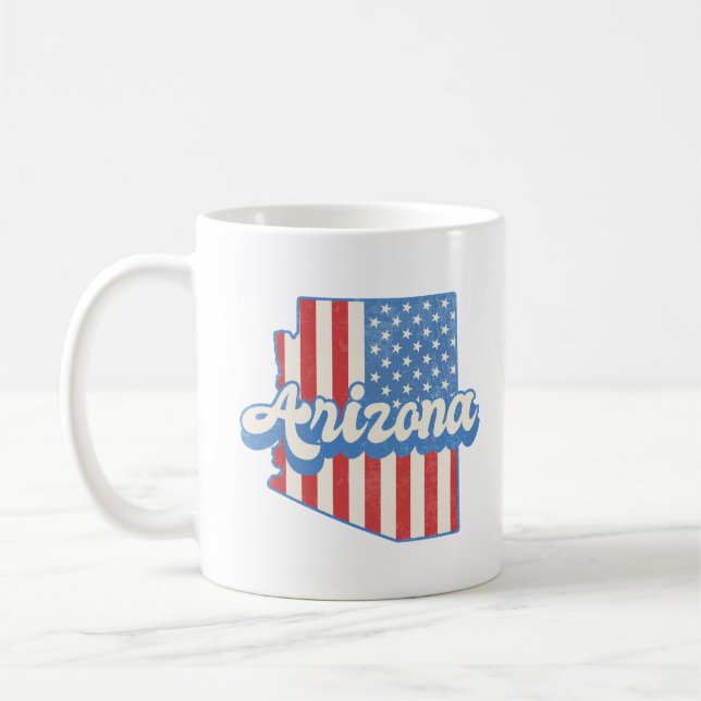 Caneca De Café Silhueta de Arizona de Estrelas e Stripes (Esquerda)