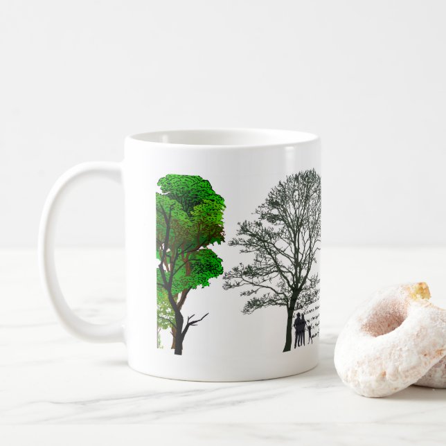 Caneca De Café silhueta de árvore pacífica  (Com Donut)