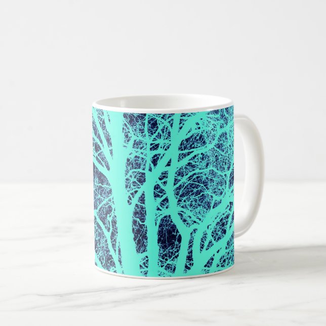 Caneca De Café Silhueta de árvores (Frente Esquerda)