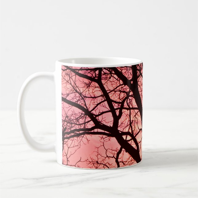 Caneca De Café Silhueta de árvores escamosas (Esquerda)