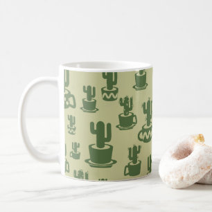 Caneca De Café Silhueta de cacto sucessivo em copos e potes