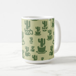 Caneca De Café Silhueta de cacto sucessivo em copos e potes
