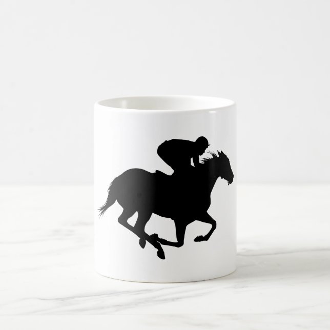 Caneca De Café Silhueta de Cavalo de Corrida (Centro)