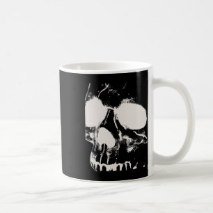 Caneca De Café Silhueta de Crânio Arte Gráfica de Rock Grunge Hal