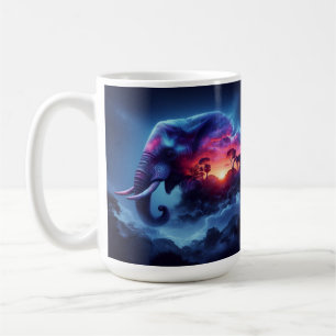 Caneca De Café Silhueta de Elefante Fundida com Pôr do Sol Vibran