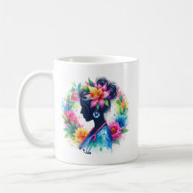 Silhueta de Enfermeira com Florais em Aquarela - E