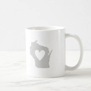 Caneca De Café Silhueta de estado do Heart Wisconsin
