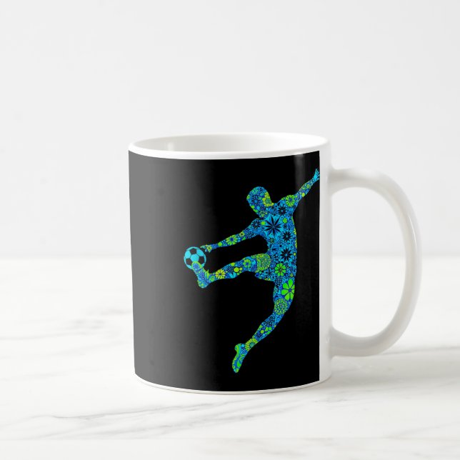 Caneca De Café Silhueta de Futebol Dinâmico _1 (Direita)