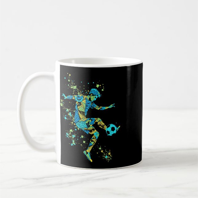 Caneca De Café Silhueta de Futebol Dinâmico _2 (Esquerda)