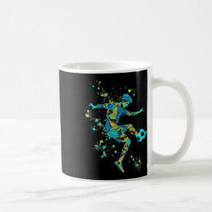 Caneca De Café Silhueta de Futebol Dinâmico _3