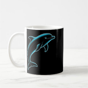 Caneca De Café Silhueta de Golfinho Amante de Animais Marinhos Co