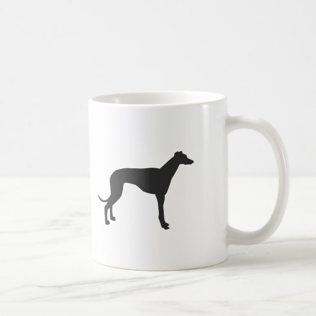 Caneca De Café Silhueta de Greyhound italiano em preto (Direita)