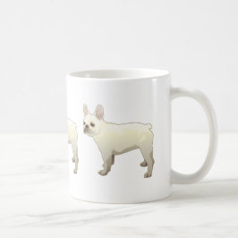 Caneca De Café Silhueta de Ilustração de Cachorro Francês