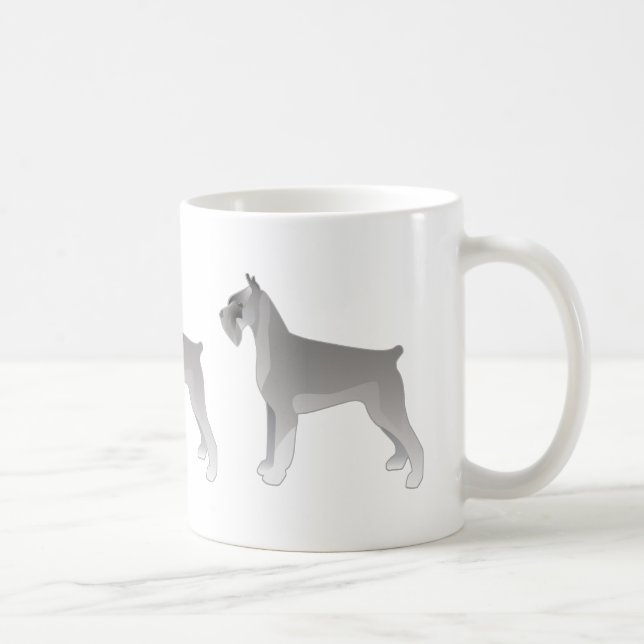 Caneca De Café Silhueta de Ilustração de Cachorro Giant Schnauzer (Direita)