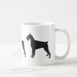 Caneca De Café Silhueta de Ilustração de Cachorro Giant Schnauzer