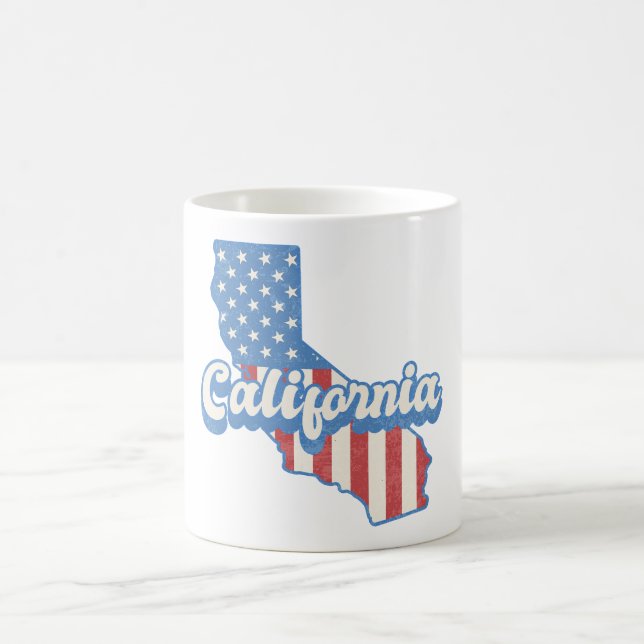 Caneca De Café Silhueta de Listras e Estrelas da Califórnia (Centro)