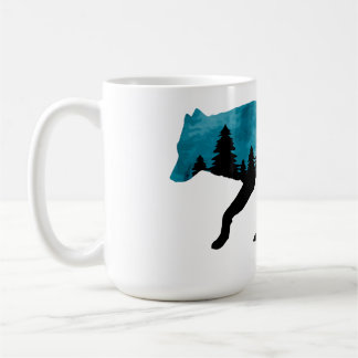 Caneca De Café Silhueta de Lobo Moderna