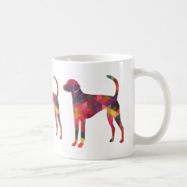 Caneca De Café Silhueta de padrão americano Foxhound Geo - Multi