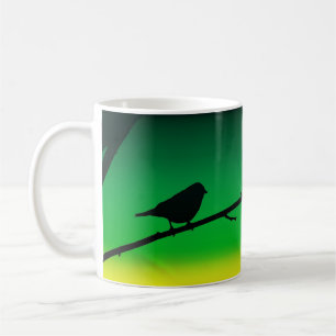 Caneca De Café Silhueta de Pardal em Limoneno
