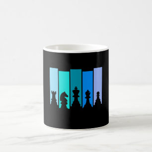 Caneca De Café Silhueta de Peças de Xadrez