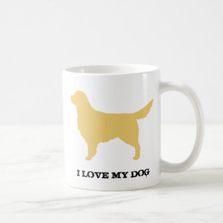 Caneca De Café Silhueta de Raça de Cachorro de Retriever de ouro