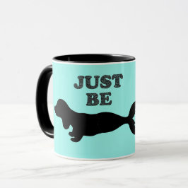 Caneca de Café Silhueta de Sereia Dachshund