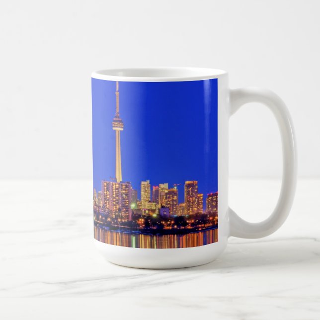 Caneca De Café silhueta de Toronto à noite (Direita)