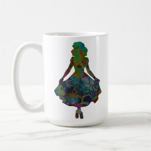 Caneca De Café Silhueta De Uma Senhora