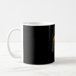 Caneca De Café Silhueta de urso com paisagem florestal e pôr do s