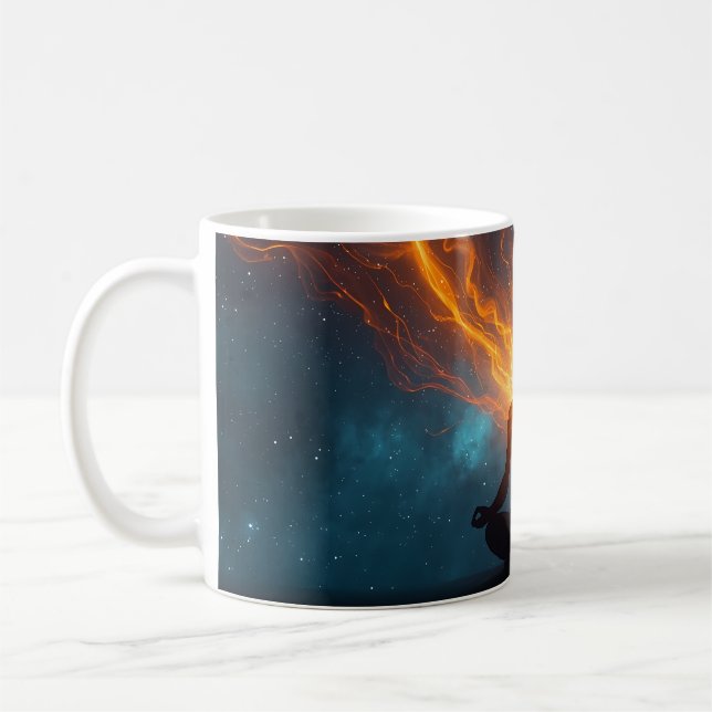 Caneca de Café Silhueta de Yoga - Arte Espiritual  (Esquerda)