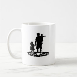 Caneca De Café Silhueta Dia dos Pais Família Gráfica