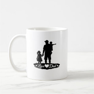 Caneca De Café Silhueta Dia dos Pais Família Gráfica