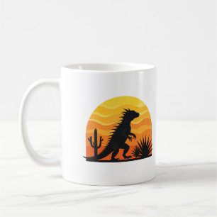 Caneca de Café Silhueta do Chupacabra no Pôr do So