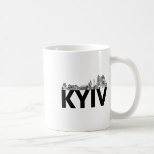 Caneca De Café Silhueta do Contorno da Cidade de Kiev Ucrânia Eur