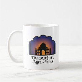 Caneca De Café Silhueta do Marco Indiano Icônico Taj Mahal