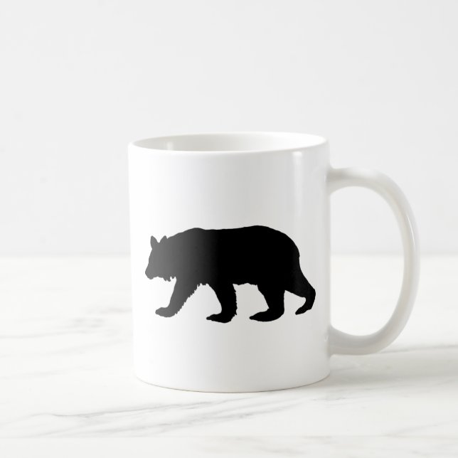 Caneca De Café Silhueta do urso preto (Direita)