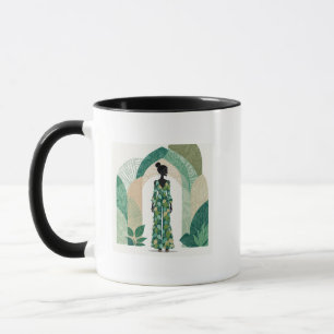 Caneca de Café Silhueta Esmeralda Verde Moderna