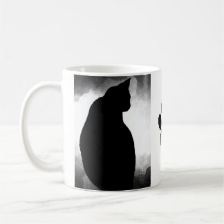 Caneca De Café Silhueta Gato Preto com Pata
